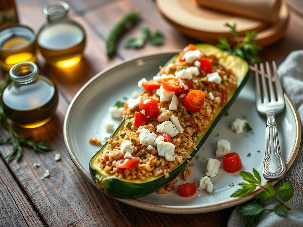 PCOS high protein dinner idea! Zucchini al&nbsp;Mediterráneo